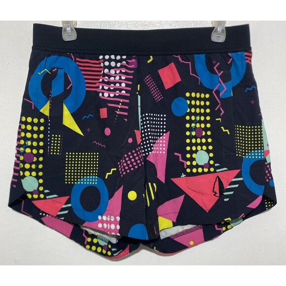 Womens Tachuntfish Shorts Size Medium Geometric Print Retro Athletic Performance - Picture 2 of 8